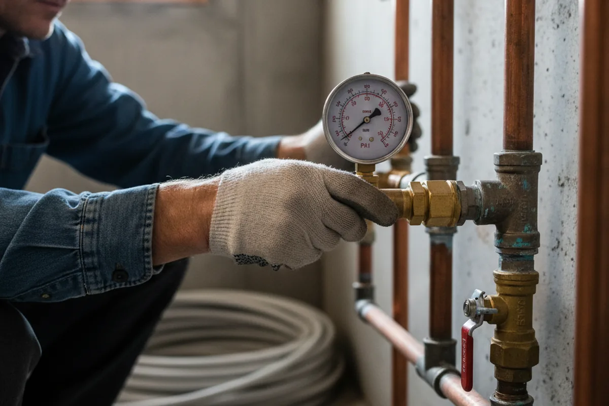 Pressure testing a repaired line during Water Line Repair in Libertyville