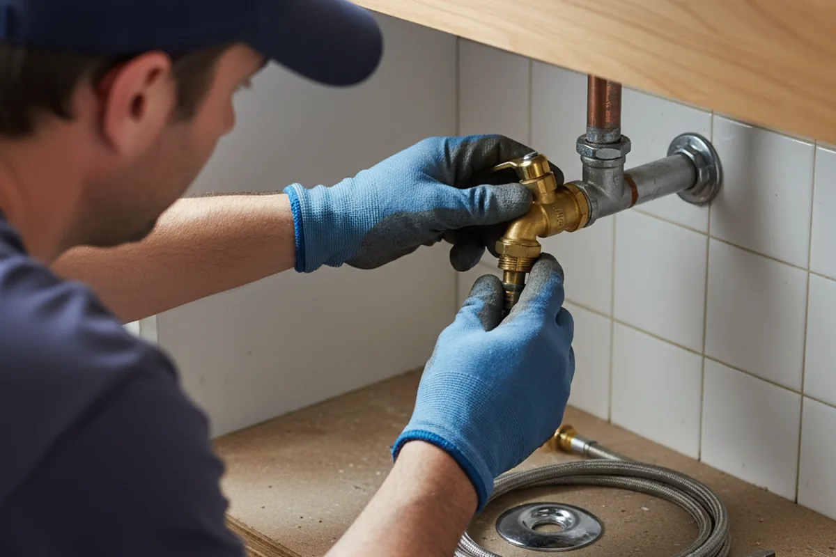 Shutoff valve and fitting work during Emergency Plumbing in Libertyville